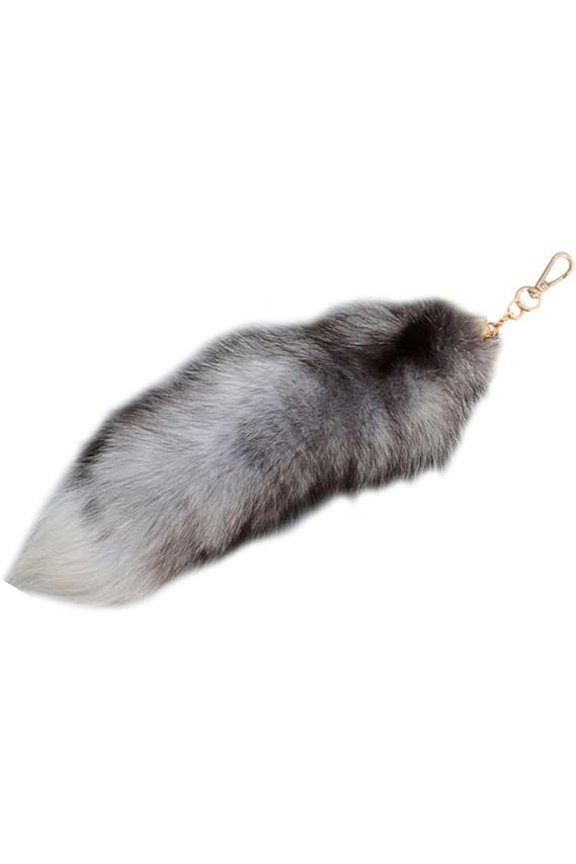Faux Animal Tail Keychain Fluffy Faux Fur Tail Pendant 15.75" Long Tail Charms Keyring Holder for Handbag Backpack