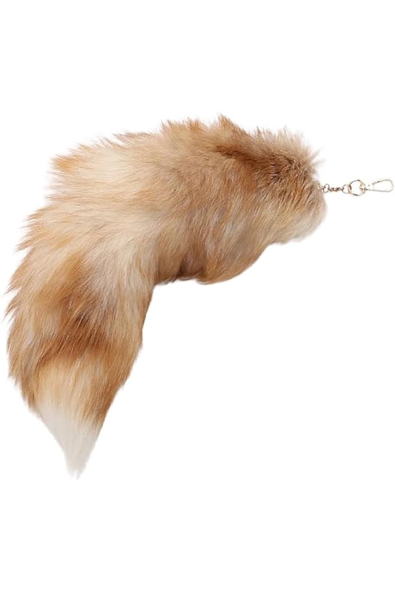 Faux Animal Tail Keychain Fluffy Faux Fur Tail Pendant 15.75" Long Tail Charms Keyring Holder for Handbag Backpack