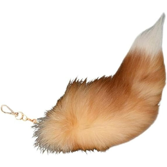 Faux Animal Tail Keychain Fluffy Faux Fur Tail Pendant 15.75" Long Tail Charms Keyring Holder for Handbag Backpack