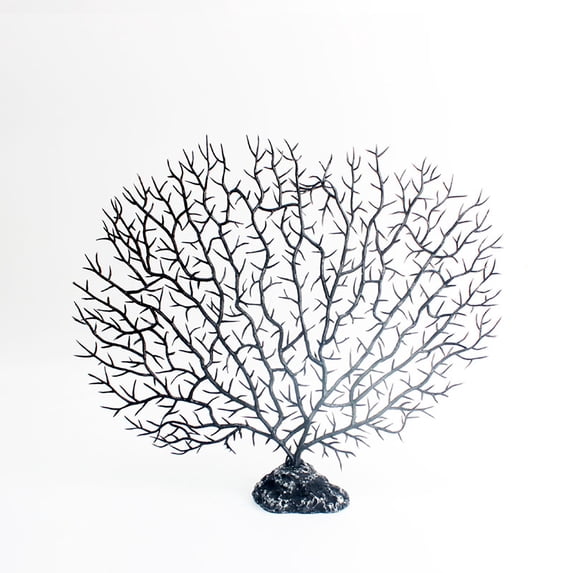 Faux Aquarium Tree Decorative,Realistic Black Sea Coral Branch for Aquarium Ornament | Saltwater Fish Tank Styling | Underwater Landscape,Black-M