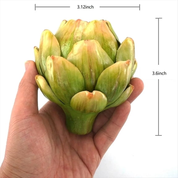 Faux Artichoke Decor Fake Green Vegetables Artificial Food Props Set of 6 Decorative Artichoke Vegetables Rustic Table Display Vase Fillers Harvest Home Kitchen Wedding Party Event Green Plastic (3)