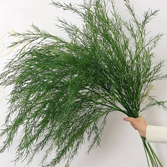 Faux Asparagus Grass Stems with Lifelike Needle-Like Leaves and Flexible Wire, 39.4 Inches, Vibrant Green, for Wedding and Event Centerpieces, Artificial Greenery Decoration