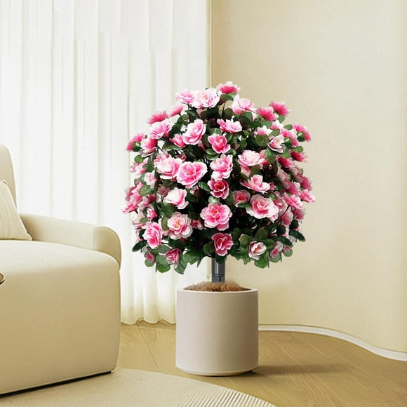 Azalea Flowers with Ground Stakes - Outdoor Garden Decor for Patio, Courtyard & Weddings Pink
