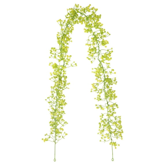Baby's Breath Hanging Vine Garland 5.8ft, Artificial Dangling for Wall Decor, Wedding, Party, Arch, Backdrop, Home Room Decoration, Real Touch Flowers