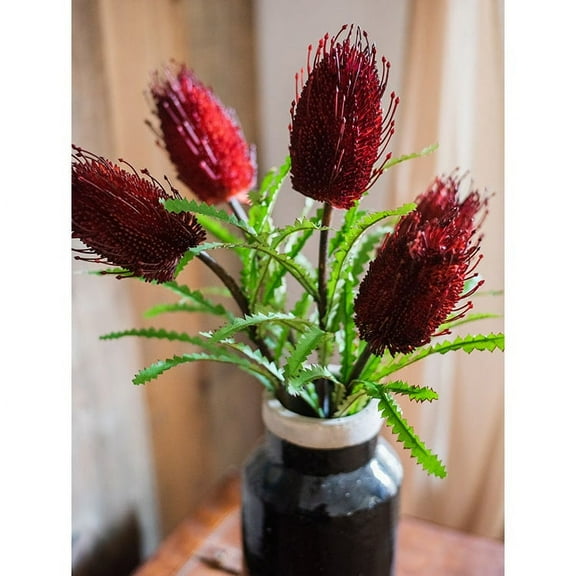 Faux Banksia Integrifolia Faux Flower 28" Tall Silk