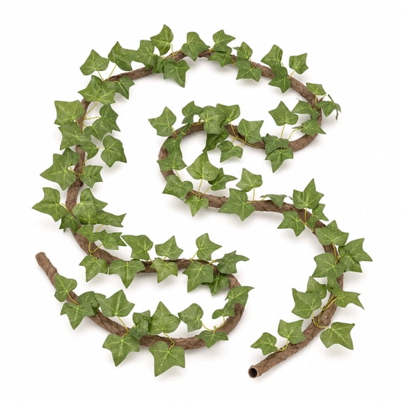 Faux Bark Cable Cover 1.1" x 10FT, Decorative Cable Management Tube, Flexible Wire Sleeve Cord Protector with Artificial Ivy Leaf Accents, Outdoor & Indoor Cable Concealer for Garden & Home