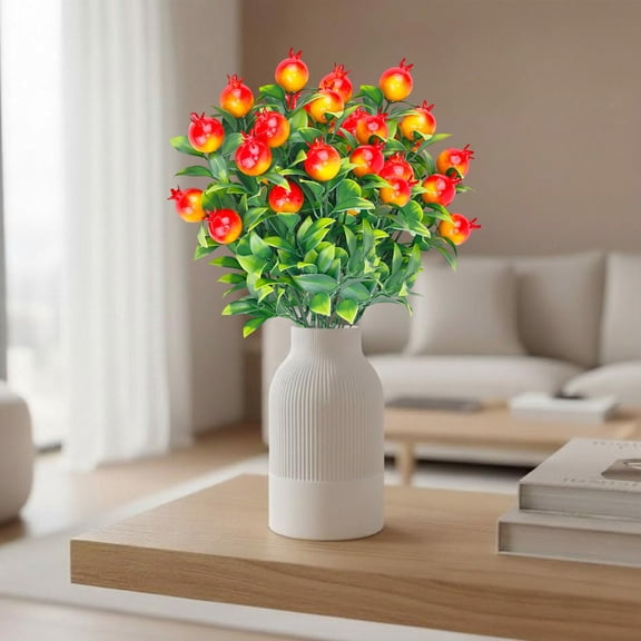 Faux Berry Stems, 7pcs Artificial Raspberry Plant Stems, Simulated Berry Bouquet for Home Decor Photography Props Wedding Decoration