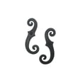 thumbnail image 1 of Faux Beveled Smooth Scroll Shutter Dog, Black - Set of 2, 1 of 1
