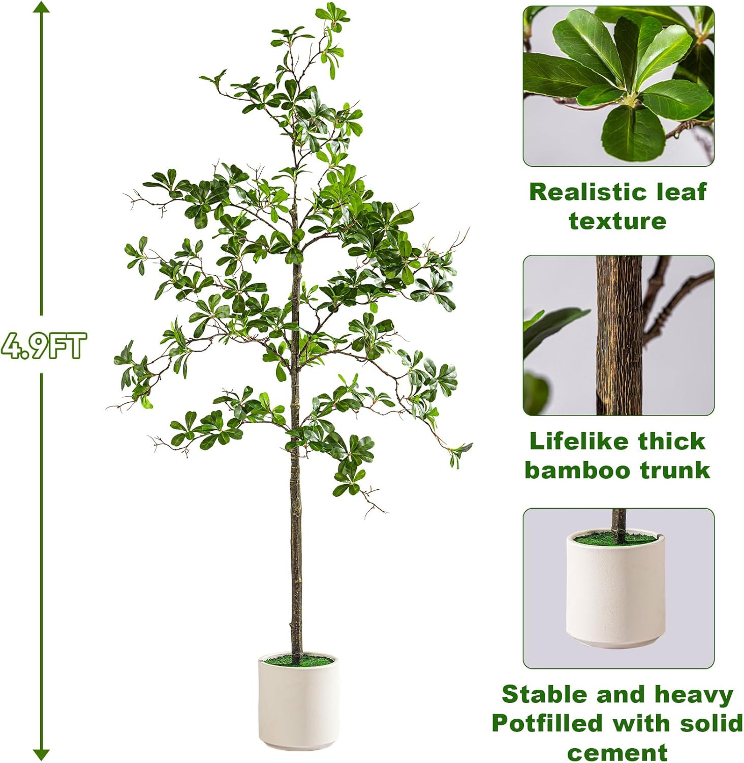 Faux Black Olive Tree 5ft, Indoor Large Tall Tree Artificial Shady Lady ...