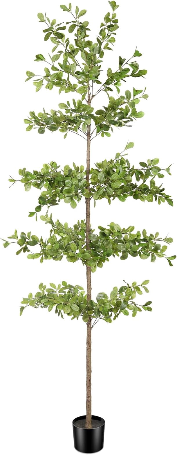 Faux Black Olive Tree 7ft - Artificial Shady Lady Tree with Realistic ...