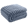thumbnail image 1 of Faux Blanket Throw, Fuzzy Throw Blanket, 70X100 In, Light Blue Throw Blanket, Cozy Bliss Faux Throw Blanket, Living Room Update, Ribbed Finish, 1 Pc, 1 of 6