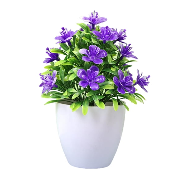 Faux Bonsai with Flowers Artificial Potted Plant Fake Small Tree Ornament for Wedding Home Office Cabinets Desktop Decor