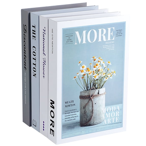 Faux Books for Decoration, Set of 4 Modern Decorative Books, Hardcover Fake Books for Display, Decoration Books for Living Room, Bedroom, Coffee Table, Book Shelf, Bar