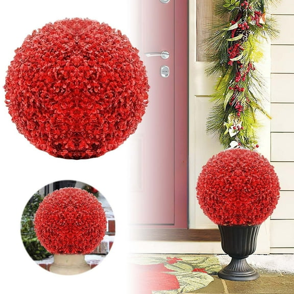 Faux Boxwood Topiary Balls 15.7 inch, Artificial Greenery Garden Spheres for Outdoor Decor, Weather-Resistant Decorative Balls for Patio, Backyard, Wedding, and Indoor Home Décor