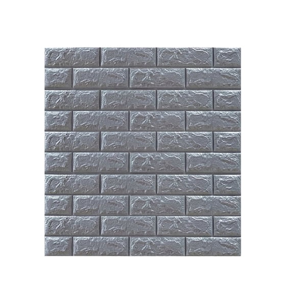 Faux Brick Wall Panels, 3D Wall Panels PeelandStick, 24X36 In, Foam Material, Heat Insulation, Bathroom Remodel, Off White, 1 Pc