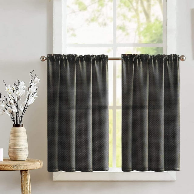 Faux Burlap Café Tier Curtains Window Treatment Kitchen Home Décor