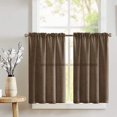 thumbnail image 1 of Faux Burlap Café Tier Curtains Window Treatment Kitchen Home Décor, 1 of 2
