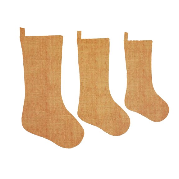 Faux Burlap Christmas Stocking by Penny's Needful Things (Large) (Orange) (Single Stocking)