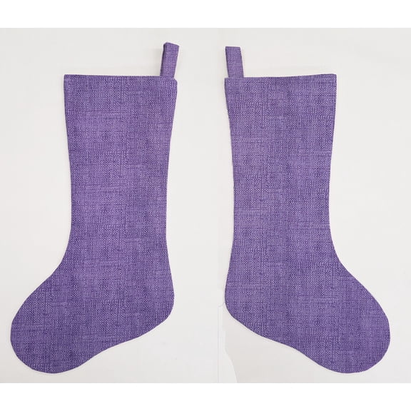Faux Burlap Christmas Stocking by Penny's Needful Things (Purple) (Single Stocking)