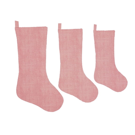 Faux Burlap Christmas Stocking by Penny's Needful Things (Small) (Salmon Pink) (Single Stocking)
