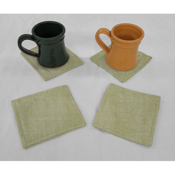 Faux Burlap Cloth Coasters by Penny's Needful Things (Set of 6) Sage Green