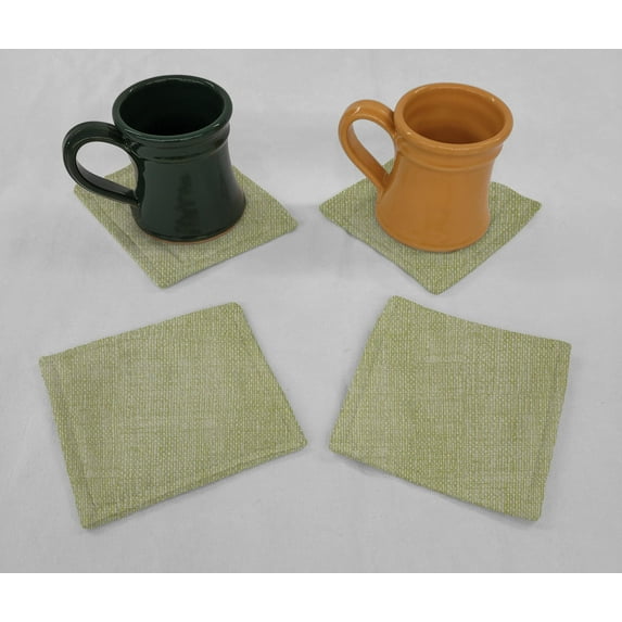 Faux Burlap Cloth Coasters by Penny's Needful Things (Set of 8) Sage Green