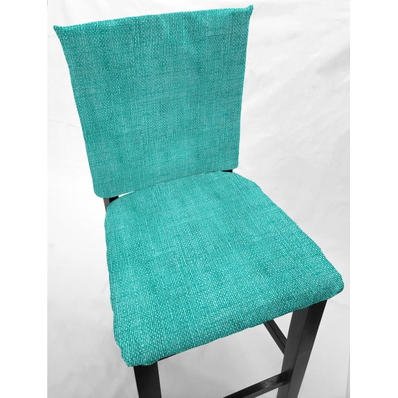 Faux Burlap Dining Room Chair Back Covers or Seat Covers by Penny's Needful Things (Both Chair Back & Seat Cover) (18 W x 17 H CHAIR BACK) (Teal)