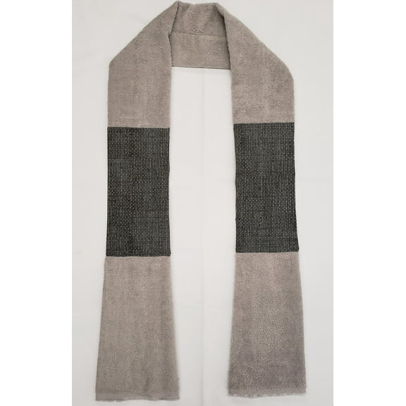 Faux Burlap Kitchen Towel Boa / Scarf by Penny's Needful Things (Gray) (Black/Gray)