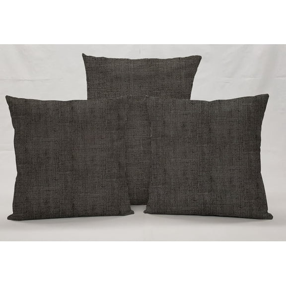 Faux Burlap Pillowcase / Pillow Cover by Penny's Needful Things (12 x 12) (Black/Gray)