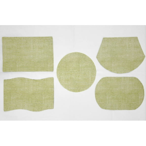 Faux Burlap Placemats by Penny's Needful Things (Oval - Set of 4) (Sage Green)