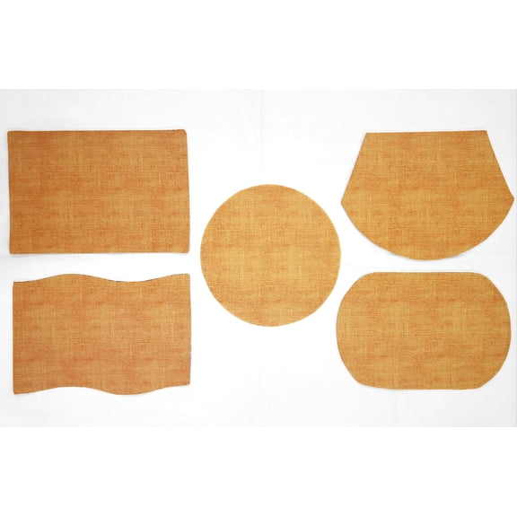 Faux Burlap Placemats by Penny's Needful Things (Oval - Set of 6) (Orange)