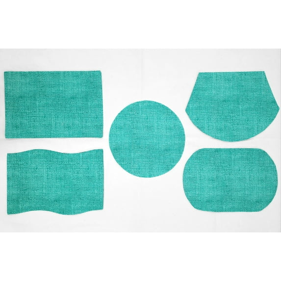 Faux Burlap Placemats by Penny's Needful Things (Rectangle - Set of 2) (Teal)