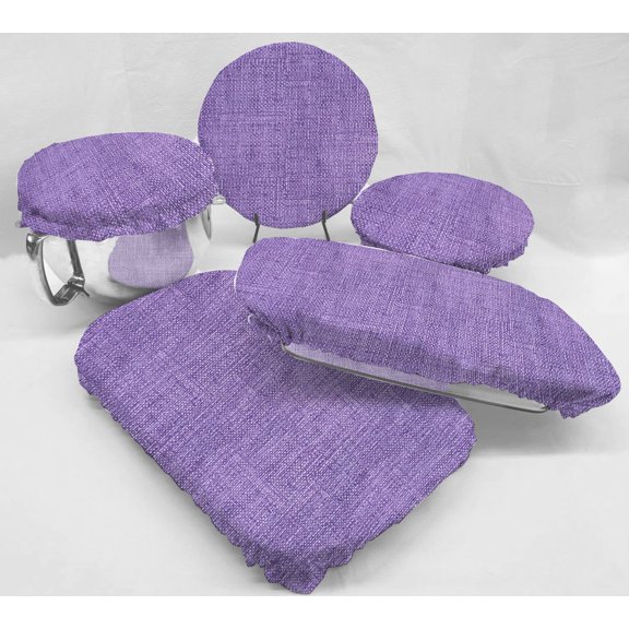 Faux Burlap Reusable Fabric Bowl and Casserole Pan Covers by Penny's Needful Things (2 Casserole Pan Covers) (Purple)