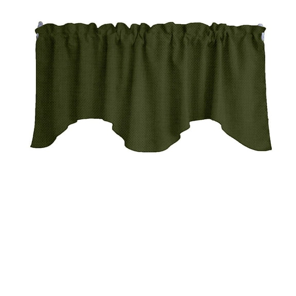 Faux Burlap Scalloped Valance Curtain Window Treatment Kitchen Home Décor 58" Wide / 20" Tall