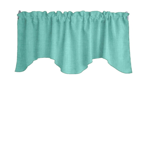 Faux Burlap Scalloped Valance Curtain Window Treatment Kitchen Home Décor 58" Wide / 20" Tall