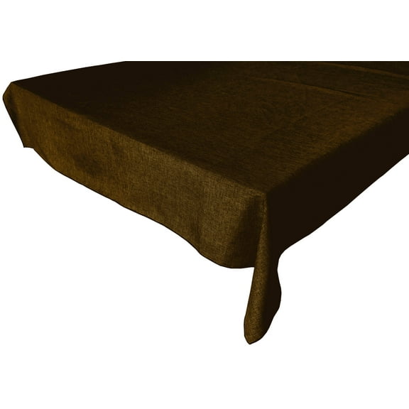 Faux Burlap Solid Tablecloth Brown