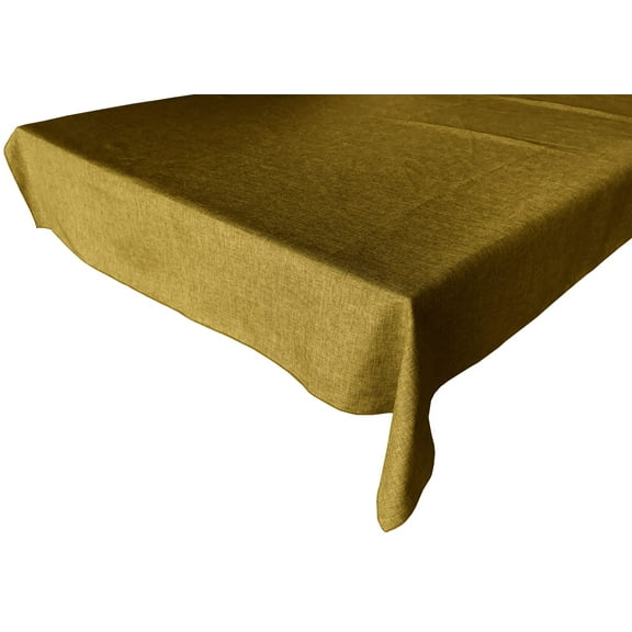 Faux Burlap Solid Tablecloth Dark Gold