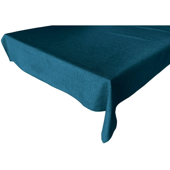 Faux Burlap Solid Tablecloth Dark Turquoise