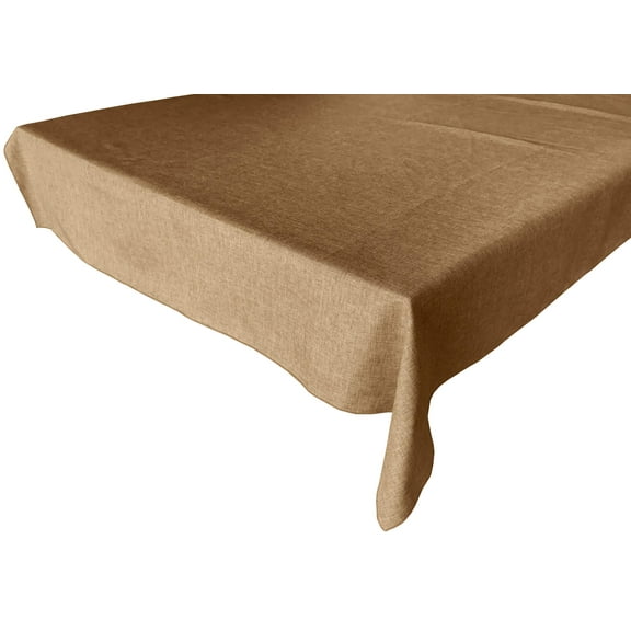 Faux Burlap Solid Tablecloth Light Gold