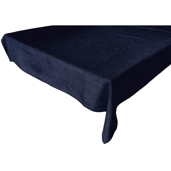 Faux Burlap Solid Tablecloth Navy