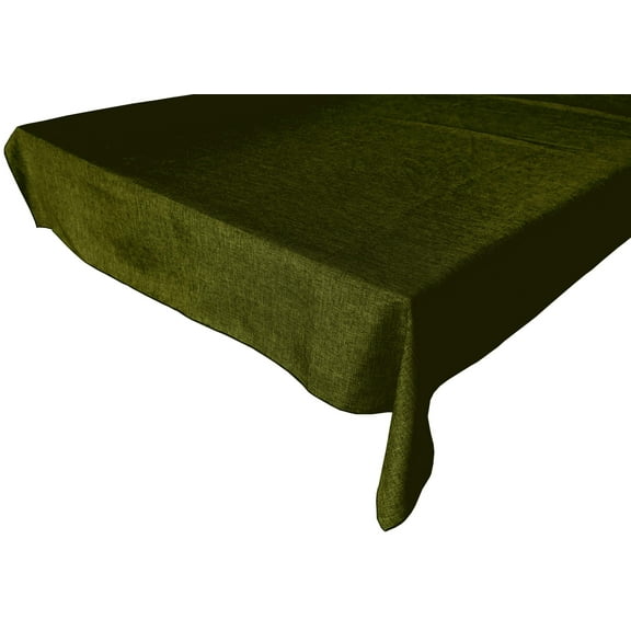 Faux Burlap Solid Tablecloth Olive