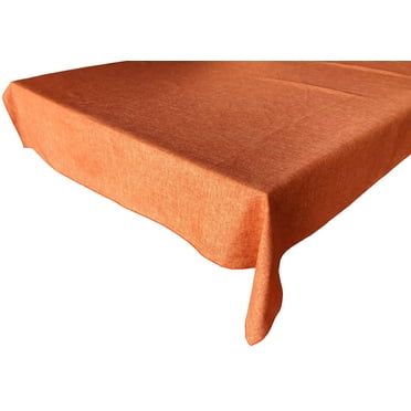 Faux Burlap Solid Tablecloth Orange