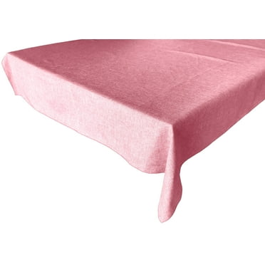 Faux Burlap Solid Tablecloth Pink