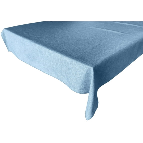 Faux Burlap Solid Tablecloth Slate Blue