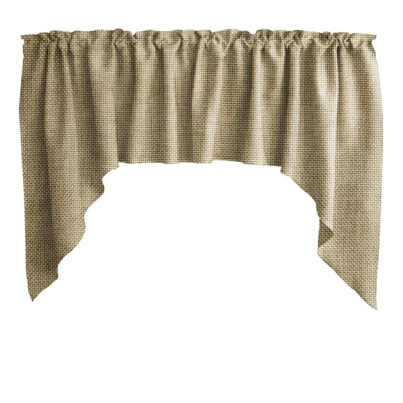Faux Burlap Swag Valance Curtain Window Treatment Kitchen Home Décor 72" Wide / 36" Tall
