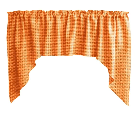 Faux Burlap Swag Valance Curtain Window Treatment Kitchen Home Décor 72" Wide / 36" Tall