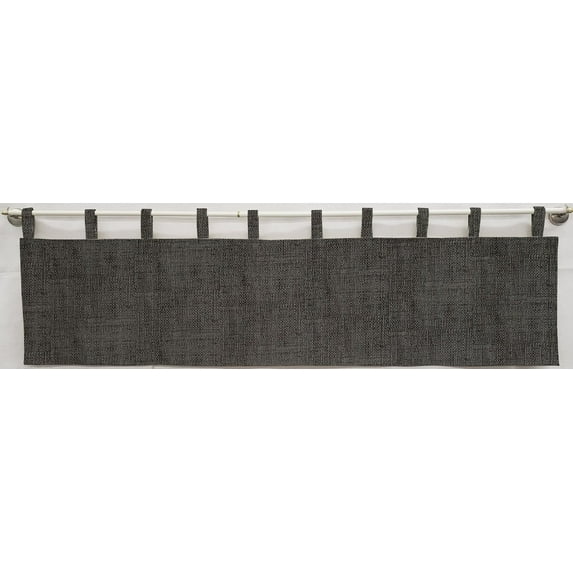 Faux Burlap Tab Top Curtains by Penny's Needful Things (Lined) (84 Inch Long Two Curtain Panels) (Black/Gray)