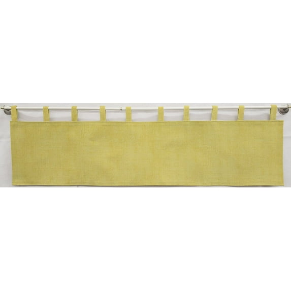 Faux Burlap Tab Top Valances by Penny's Needful Things (Lined) (12 Inch Two Valance Panels) (Yellow)