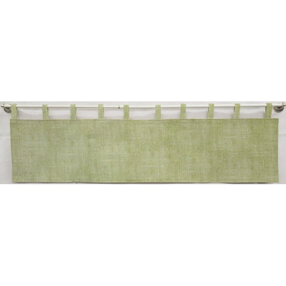 Faux Burlap Tab Top Valances by Penny's Needful Things (Unlined) (12 Inch Two Valance Panels) (Sage Green)