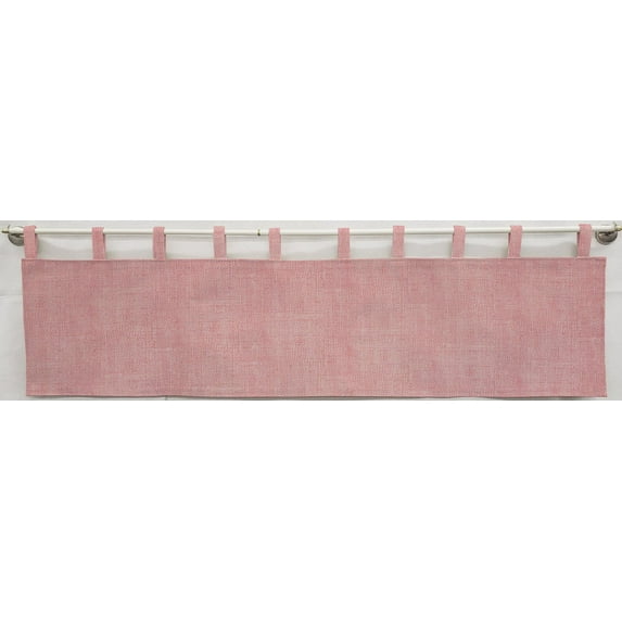 Faux Burlap Tab Top Valances by Penny's Needful Things (Unlined) (18 Inch One Valance Panel) (Salmon Pink)